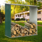 YASN Outdoor Garden Metal Log Rack Firewood Storage