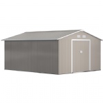 YASN 13 x 11ft Outdoor Garden Roofed Durable Metal Storage Shed