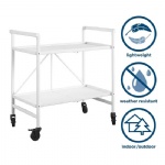 YASN Indoor Outdoor Living 2 Tier Rolling Serving Cart