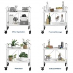 YASN Indoor Outdoor Living 2 Tier Rolling Serving Cart