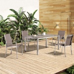 YASN Stainless Steel Modern Garden Furniture Outdoor Dining Set