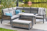 YASN luxury wicker patio furniture set outdoor corner sofa set with adjustable dining table